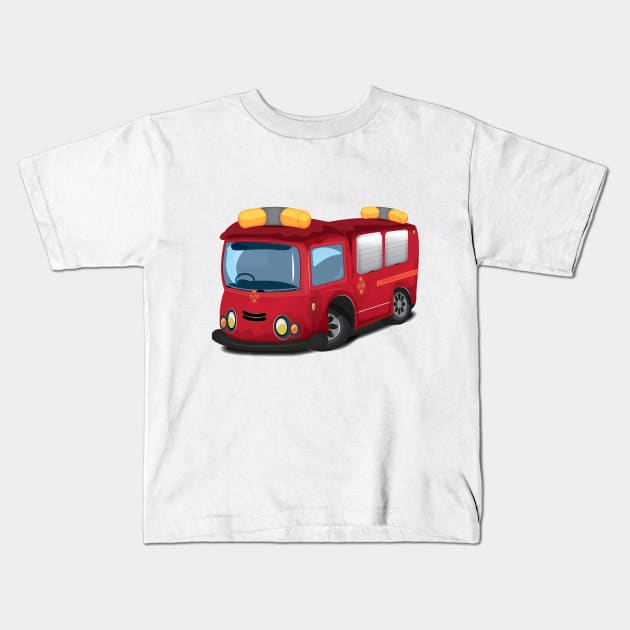 Fire Engine Kids T-Shirt by nickemporium1